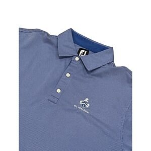 Men's FootJoy Embroidered Blue AOP Short Sleeve Polo L